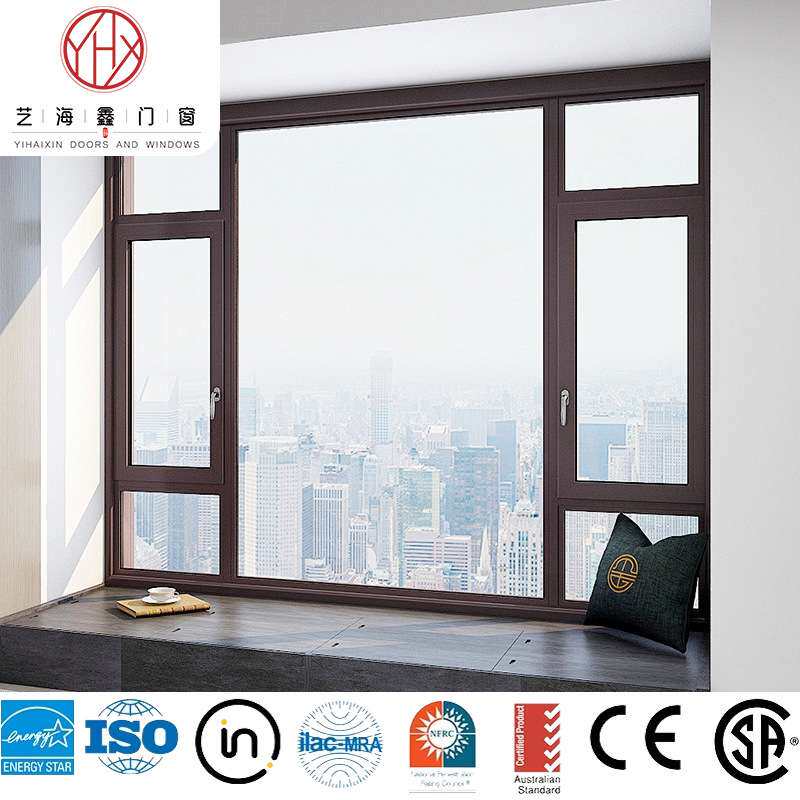 澳标认证AS2047平开窗澳洲出口断桥铝窗纱一体封阳台系统落地窗户