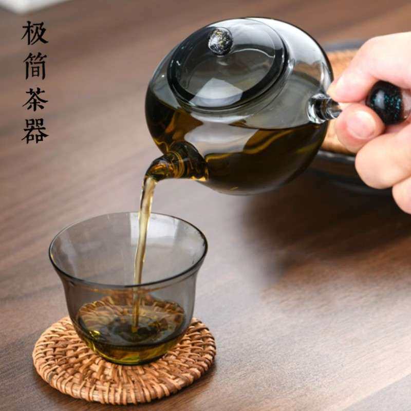 高硼硅玻璃侧把茶壶 家用围炉煮茶壶星空壶加厚玻璃茶壶泡茶壶