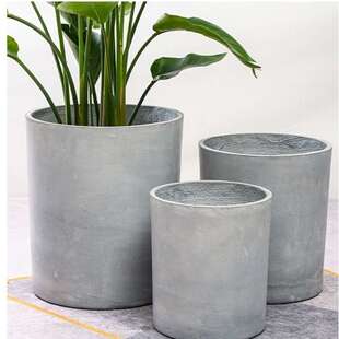 水泥花箱花盆绿植盆栽庭院摆件花盆设计阳台直筒控根容器其他仓央