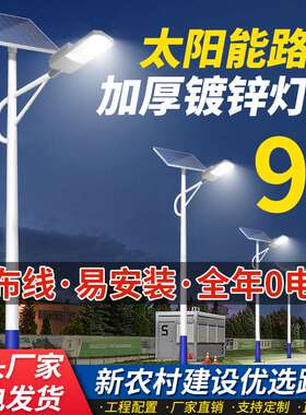 led路灯太阳能户外防水室外小区新农村挑臂庭院市政灯杆厂家
