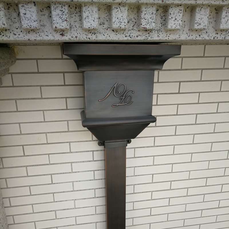 别墅纯铜雨水斗屋檐天沟连接方形房屋落水系统厂家排水系统紫铜