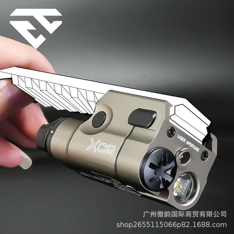 户外铝合金XC2红镭射高品质下挂手电迷你款LED白光照明手电筒