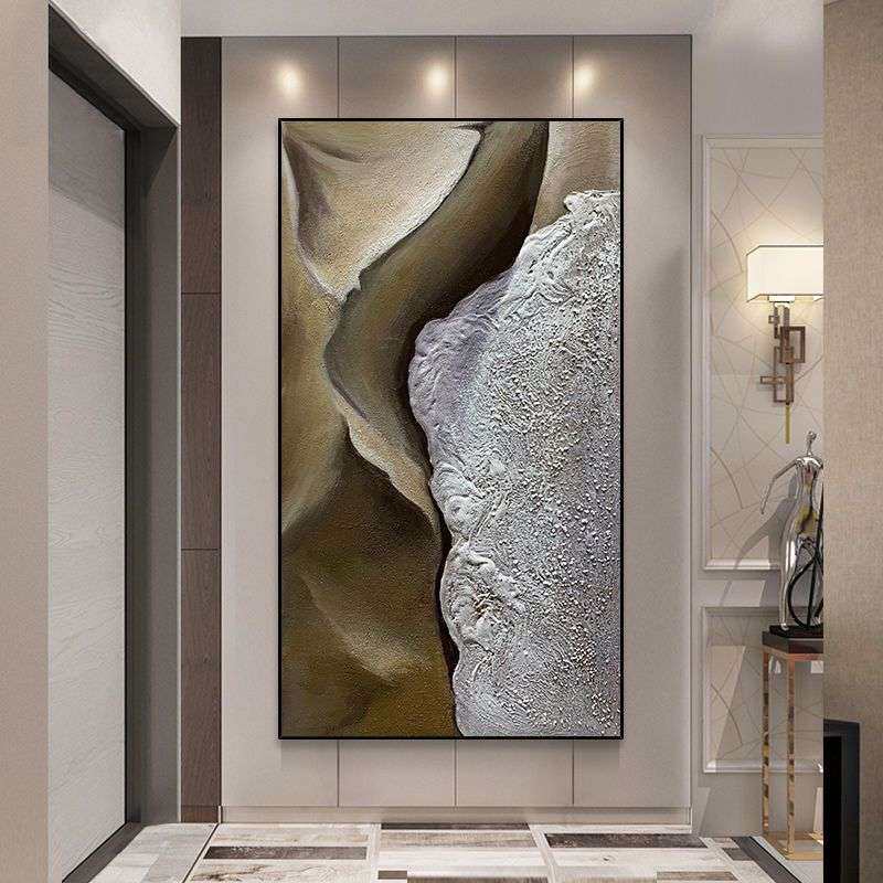 抽象玄关走廊过道装饰画现代简约轻奢落地竖版入门墙面画客厅挂画