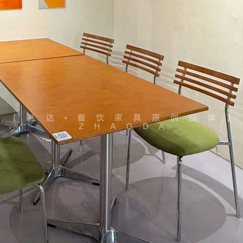 法式蛋糕店海洋板桌子简约复古烘焙店网红餐椅聚会下午茶桌椅组合