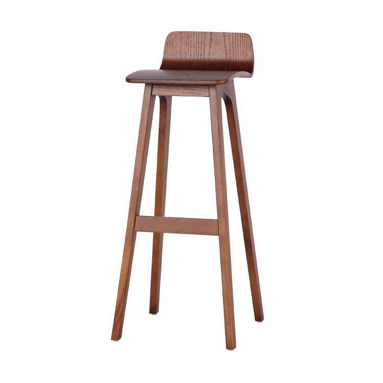 简约北欧现代实木吧椅高脚凳家用设计师创意时尚酒吧椅家用个性