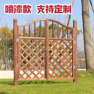 庭院门围栏木栅栏双开装饰门篱笆院子花园实木护栏菜园户外防腐木