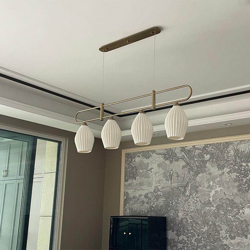 法式轻奢餐吊灯中古现代风客厅别墅创意吧台橱窗长条简约餐桌灯饰