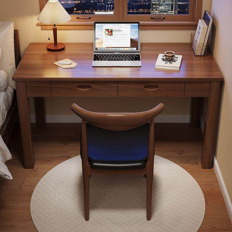 实木书桌简约家用成人办公桌床头储物写字桌中式学习桌加厚桌椅子