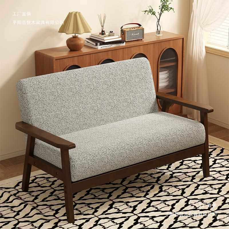 小户型客厅简易双人沙发经济型房间窄版两人位用休息区公寓小尺寸