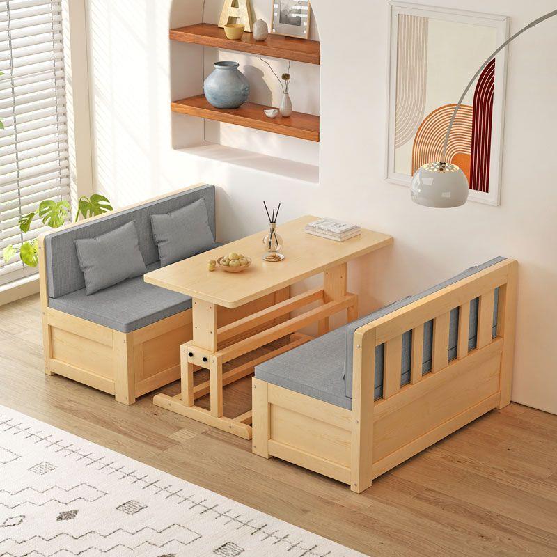实木沙发床两用可折叠带书桌现代简约客厅小户型卡座多功能储物床
