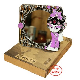 中国风特色京剧脸谱人物相框镜子 大头贴出国留U学送老外小礼 Q版
