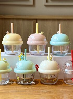 mi 办公桌rt杯咖啡杯冷水迷你ons玻璃吸管m杯墩墩iH面喝水杯sTTo