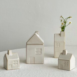 花瓶 做旧的擦 复古房子胡椒可小房子爱色罐子可爱 瓶