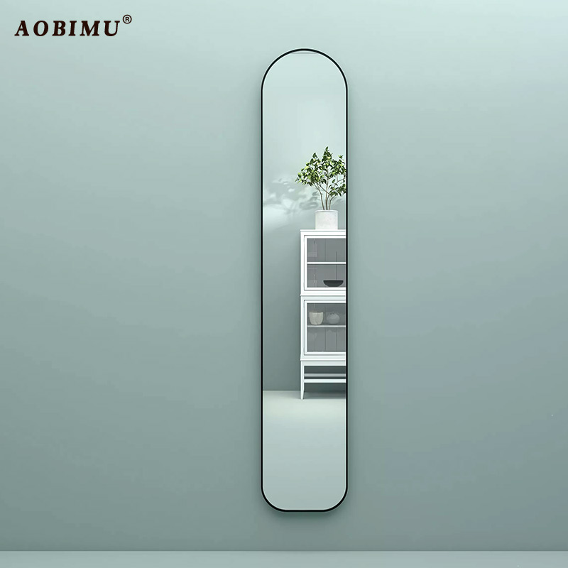 穿衣镜轻奢极窄落地镜全身镜墙面镜子壁挂试N衣镜女玄关装饰镜超