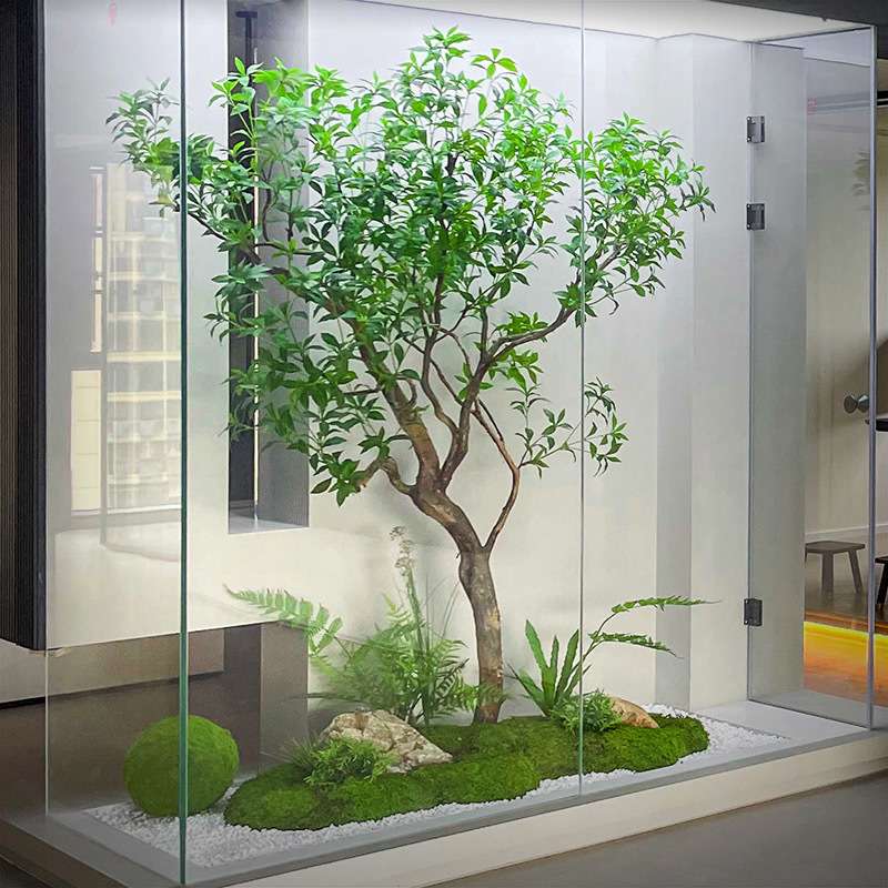 精品马醉木假树造景室内橱窗落地简约景观轻奢绿植物软装饰树