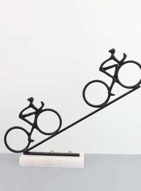 新中式黑色铸铁长腿人摆件样板房售楼部卧室书房客厅桌面玄关饰品