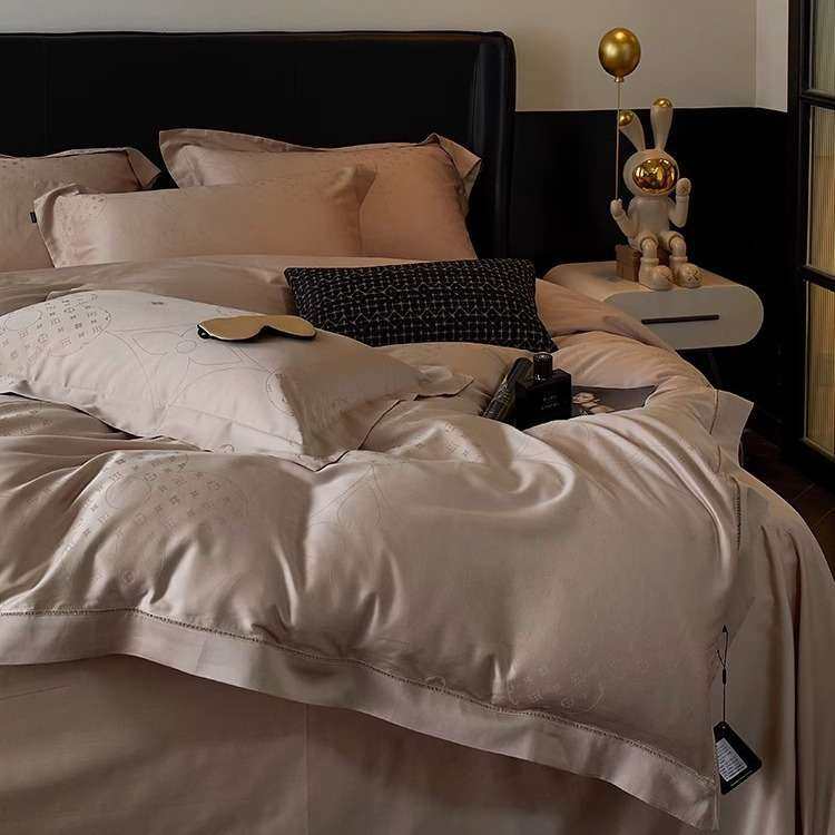 1高端家纺80S天丝棉春夏四件套丝滑凉感简约纯色裸睡被套床品爽滑