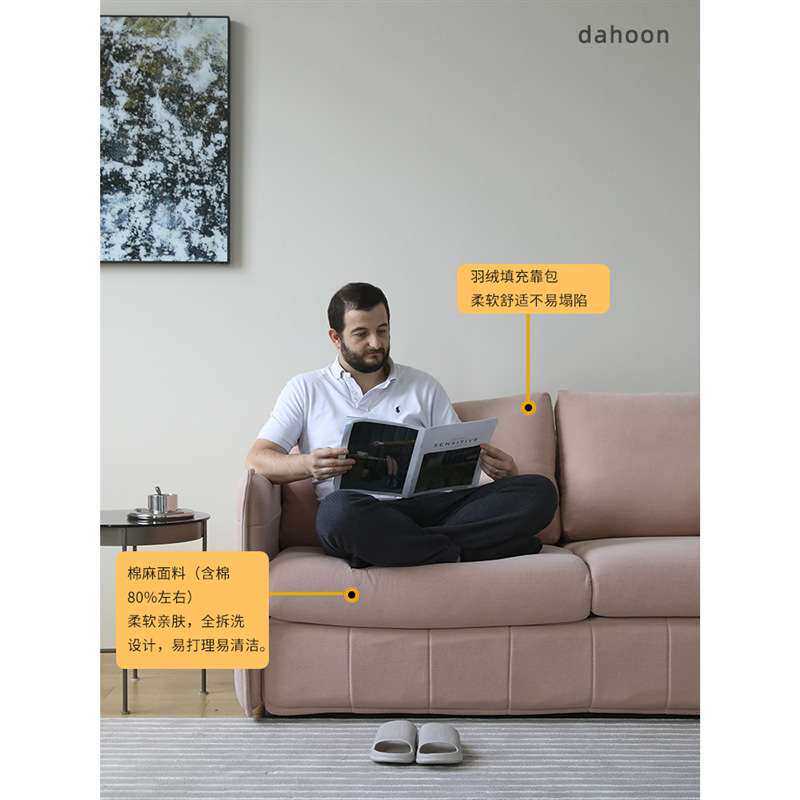 北欧布艺沙发床小户型客厅可折叠可拆洗家用多功能两用高端沙发床