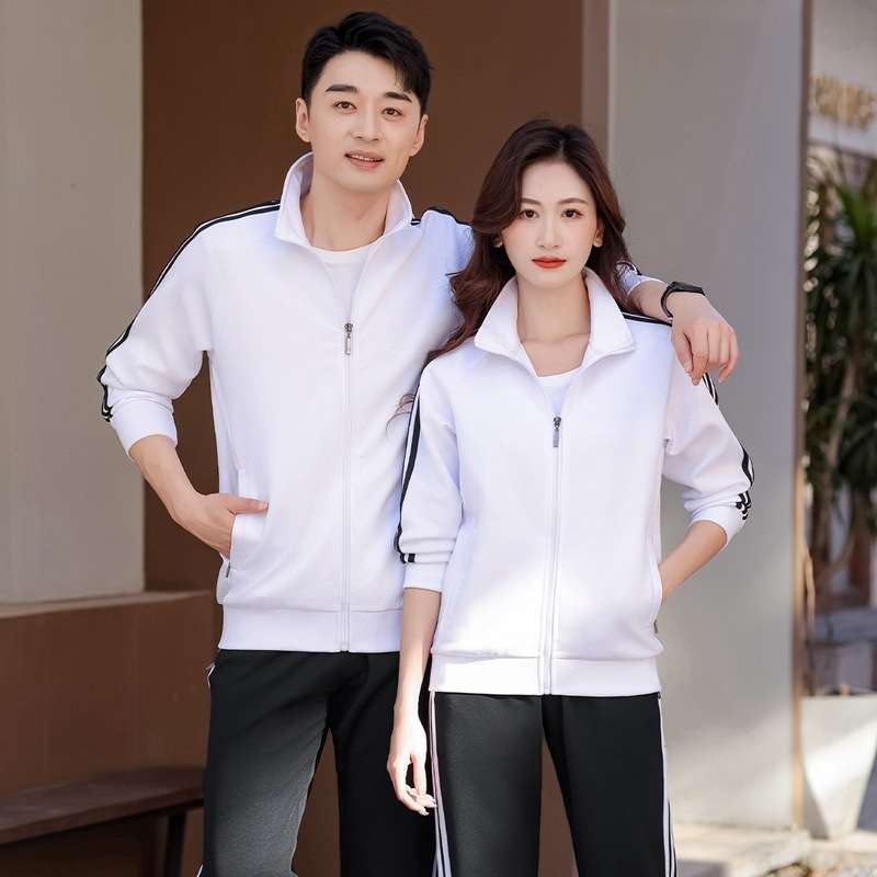 春秋款情侣运动服套装韩版时尚男女运动休闲两件套可印LOGO