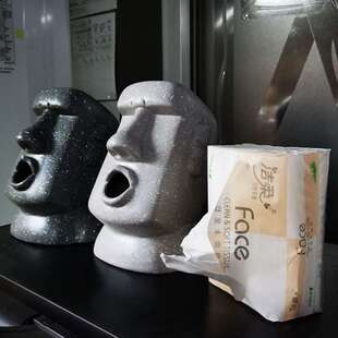 创意摩艾石像人MOAI复活节岛石人纸巾愤怒石像人纸巾抽工厂跨境