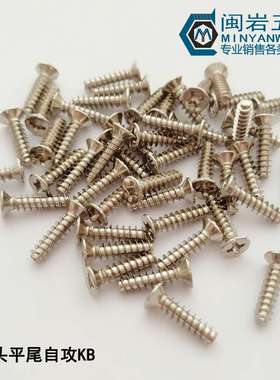 沉头十字平尾自攻KB3*4-20 精密小螺丝 铁镀镍  平头平尾自攻螺钉