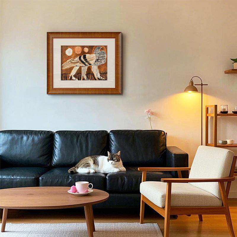 幻羽叶影 法式中古风群鸟装饰画美式复古小众艺术入户玄关斗柜画