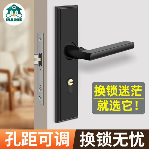 卧室房门锁家用通用型门把手手柄老式锁芯室内木门不锈钢全套