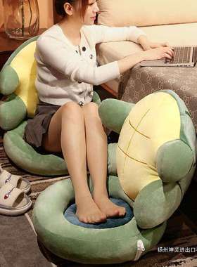 新款乌龟壳绑带榻榻米椅子蒲团坐垫椅垫垫绿色座垫办公室学生凳垫