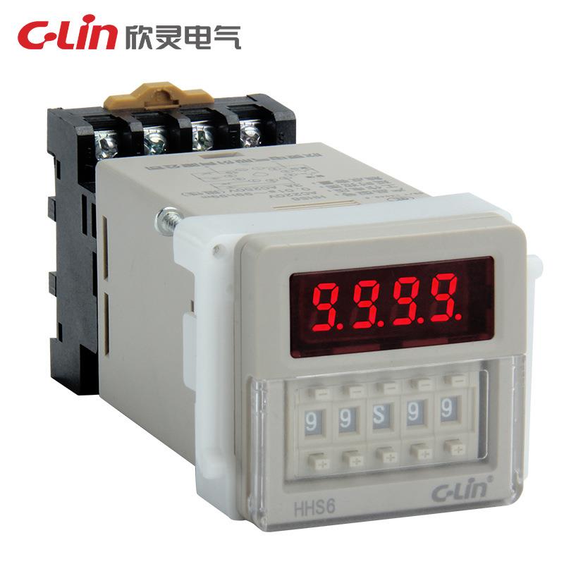 欣灵HHS6(JSS48A) 数显时间继电器2组通电延时清零暂停11脚AC380V
