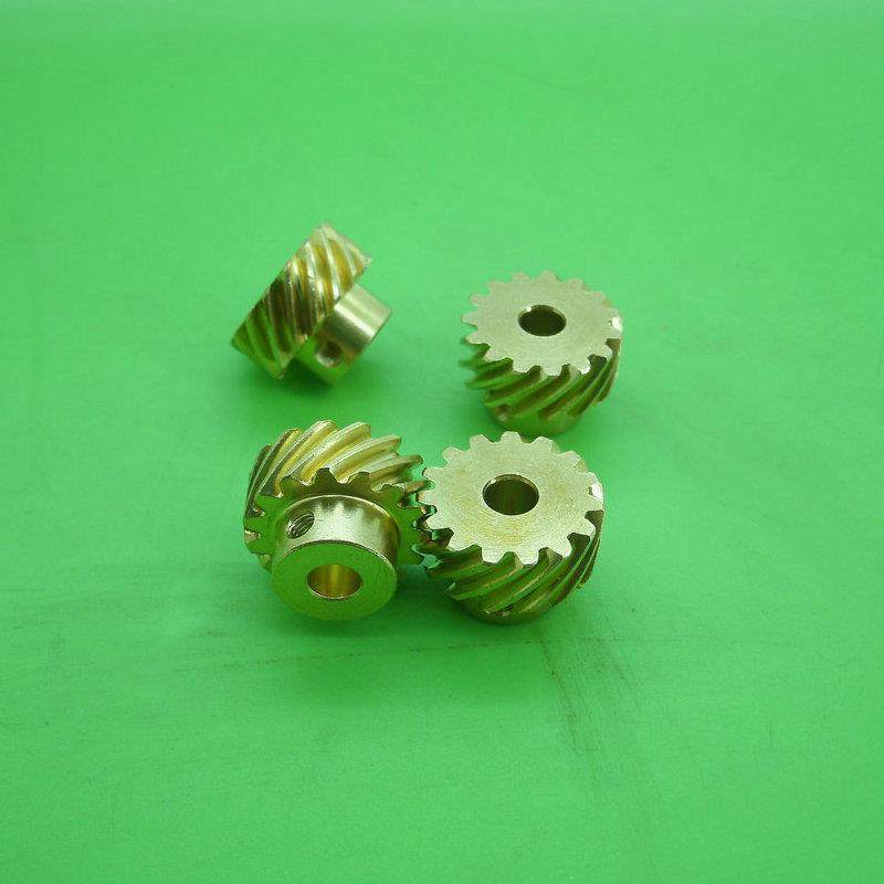 交错轴平行轴0.8模45度螺旋铜斜齿轮可定左右旋向13齿15齿90度,3C数码配件,USB灯,淘宝优惠券,粉丝福利购,淘宝优惠卷