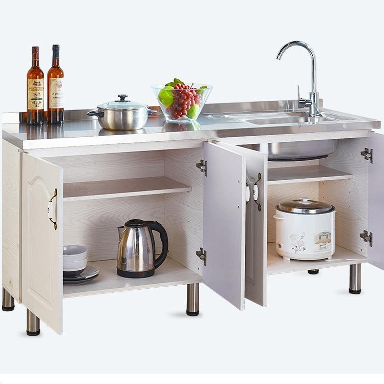 橱柜简易厨房农村家用不锈钢碗柜灶台柜出租房整体厨柜组装经济型