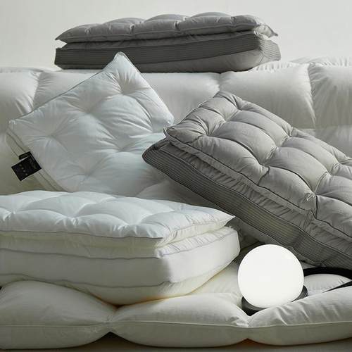 二合一羽丝绒枕头加厚双层护颈椎成人家用单人枕芯酒店枕