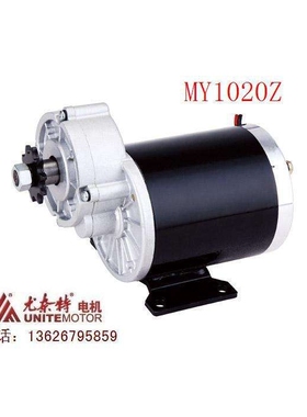 尤奈特永磁直流有刷减速电机MY1020Z-450W48V36V24V 电动三轮车配