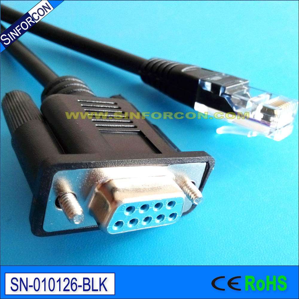 RS232-RJ45转DB9母转8P8C水晶头转九孔串口线 路由器调试线配置线
