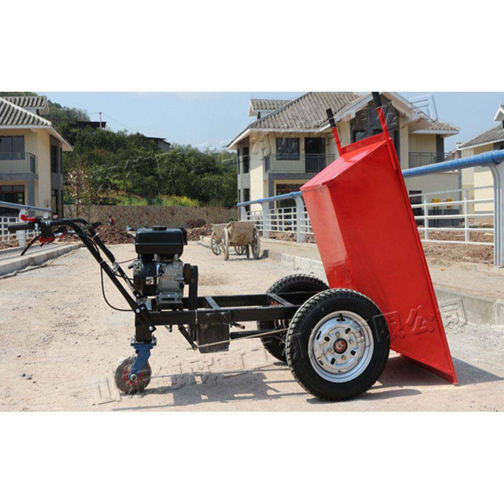 建筑工地汽油翻斗车 小型手推式汽油三轮车 农用粮食运输拉货车