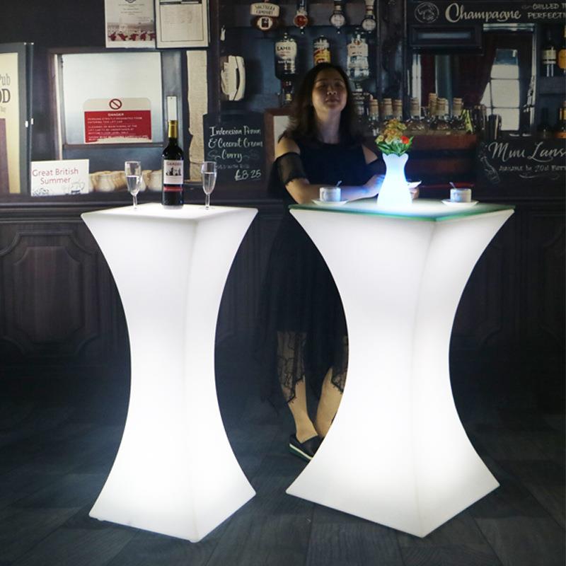 LED发光酒吧台桌椅组合清吧散台鸡尾酒桌户外活动阳台休闲高脚桌