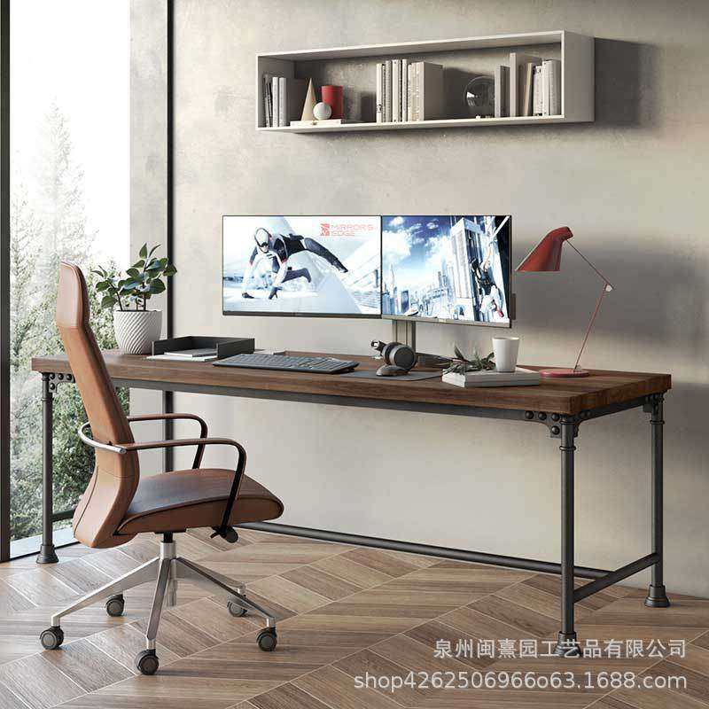 北欧实木铁艺复古loft电脑台式桌双人书桌学习桌工业风设计办公桌,鲜花速递/花卉仿真/绿植园艺,割草机/草坪机,淘宝优惠券,粉丝福利购,淘宝优惠卷