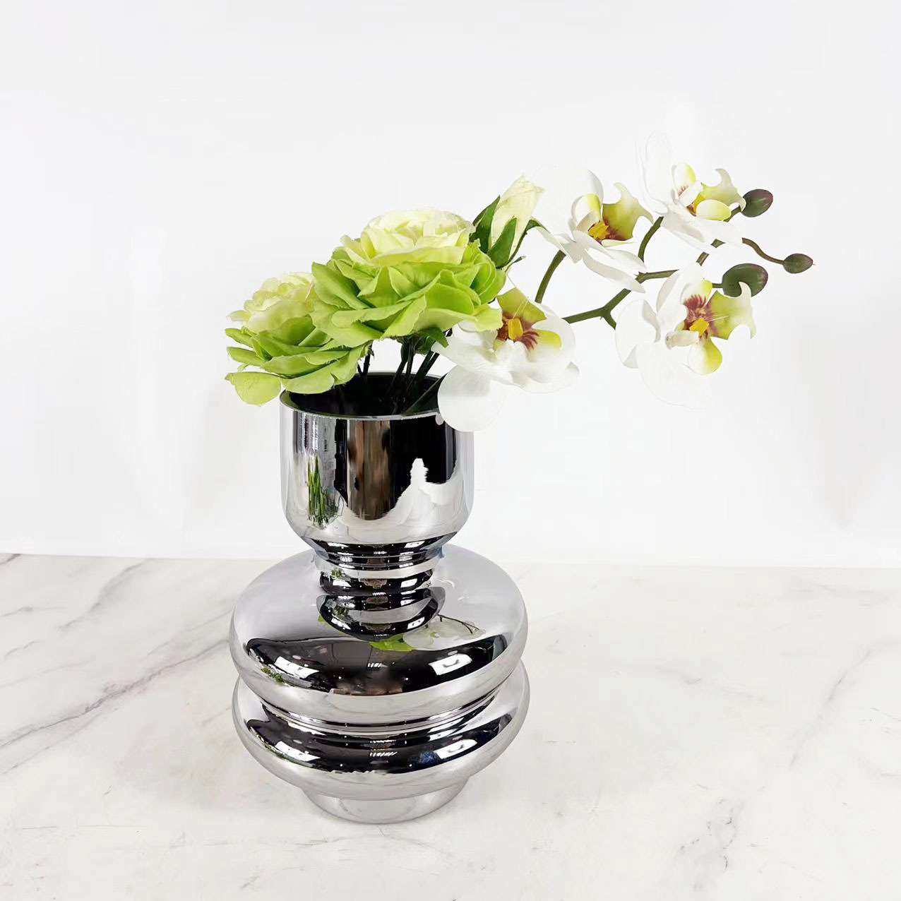 创意电镀几何螺纹玻璃花瓶客厅样板房银色水培插花器软装饰品摆件,鲜花速递/花卉仿真/绿植园艺,割草机/草坪机,淘宝优惠券,粉丝福利购,淘宝优惠卷