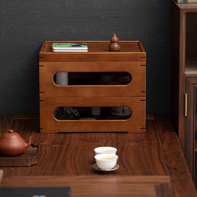 新中式竹质收纳盒楠竹双层镂空茶具盒桌面可堆叠带盖席面整理盒,鲜花速递/花卉仿真/绿植园艺,割草机/草坪机,淘宝优惠券,粉丝福利购,淘宝优惠卷