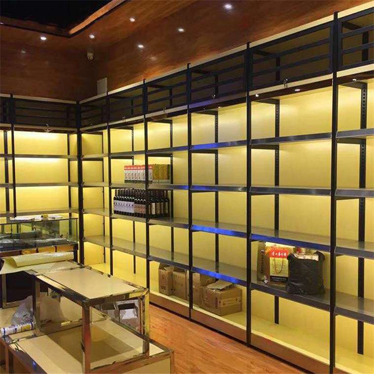货架钢木展示架储物便利店母婴商品超市仿古博物馆展架展柜商用