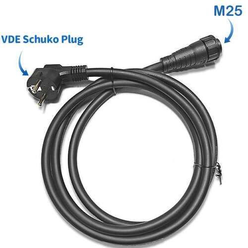 1.8米长 M25 电缆交流线 VDE Schuko Plug 欧规交流插头
