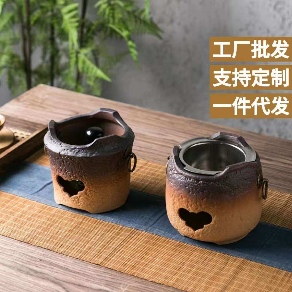 围炉煮茶炭火边炉野外炭炉煮茶器煮茶炉烧水炉户外粗陶碳炉子