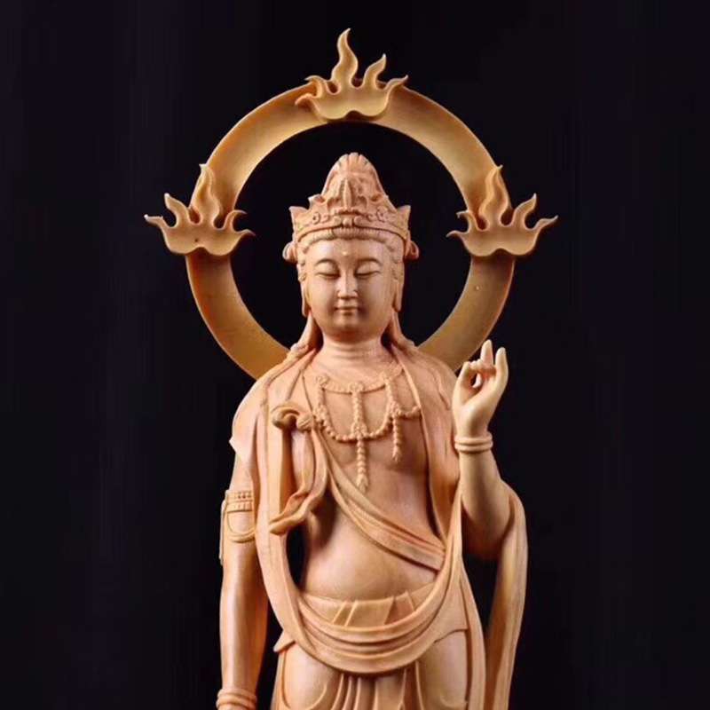 小叶黄杨木大势至菩萨 木雕雕刻工艺品摆饰摆件家居 厂家供应出售
