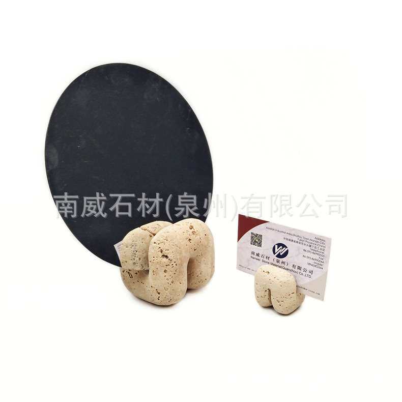 天然大理石名片架桌面几何卡片展示座镜子座商品标价牌卡座盒