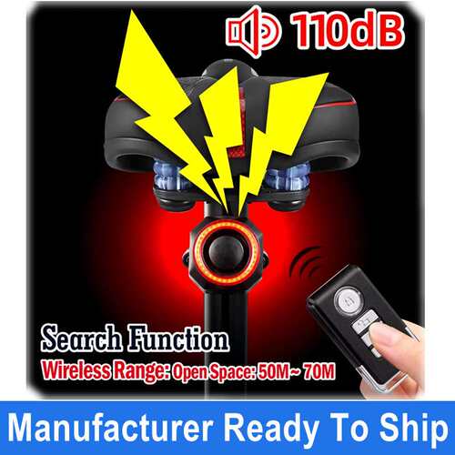 Bike Safety Flashlight Auto-Brake LED Tail light Anti-Theft
