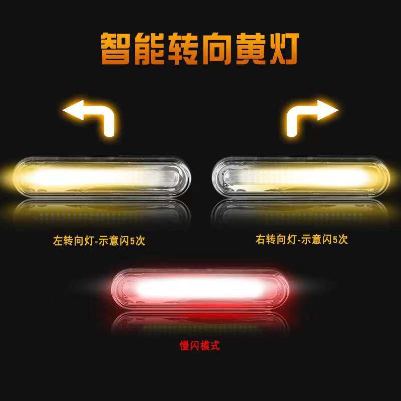 智能新品七彩尾灯山地车前灯usb充电公路山地车夜骑充电尾灯套装