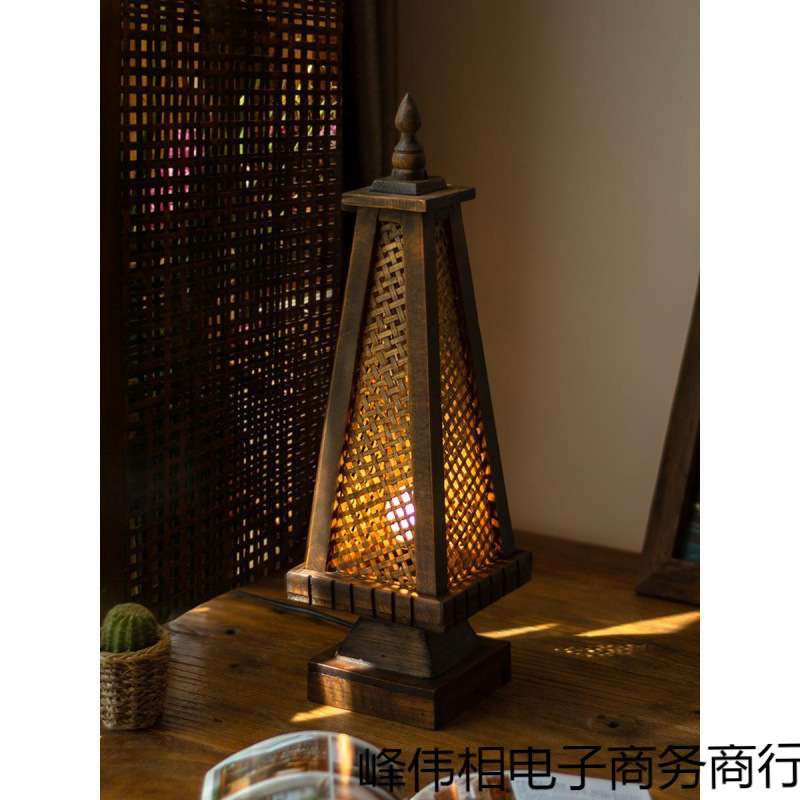 东南亚台灯 泰国风格特色竹编灯 卧室床头灯仿古创意桌灯灯具灯饰