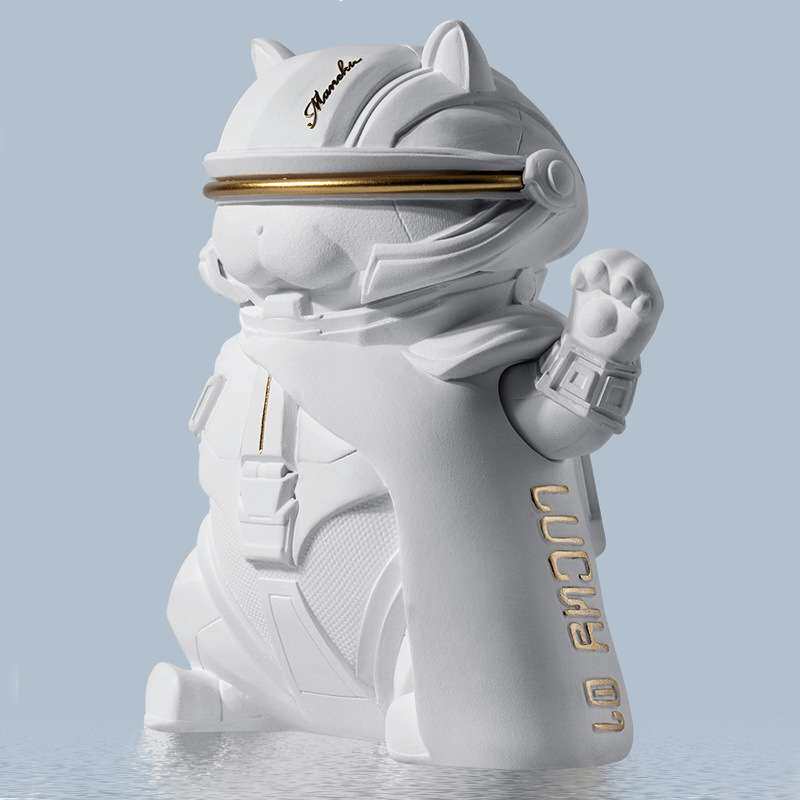 赛博劫财猫车载摆件迷你车内工艺品创意招财猫小号汽车中控台装饰