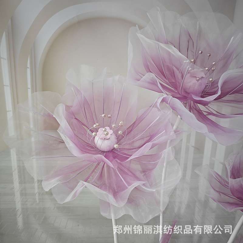 婚庆纸花欧根纱丝网花手工婚礼舞台装饰橱窗道具布置大型美陈