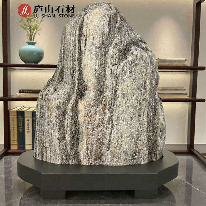 泰山石观赏石摆件 玄关柜装饰奇石风水装饰石头自然造型 原石摆件